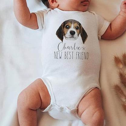 New Friends Custom Baby Bodysuit with Pet Portrait, Pregnancy Annoucement Gift, New Best Friend Onesie, Baby Gifts, Custom Dog and Cat Breeds, Toddler Baby Boy Girl Bodysuit 81T4pSkxduL._AC_SX569.jpg