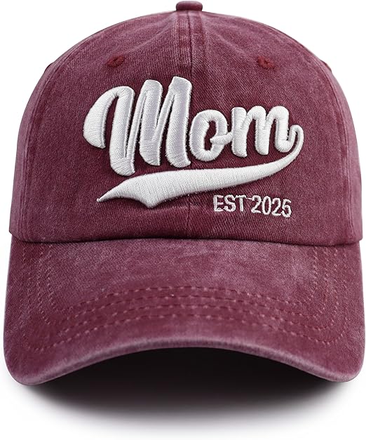 Mom and Dad EST 2025 Hat, Embroidered Adjustable Cotton New Parents Gifts Baseball Cap 81YdFiAFWXL._AC_SX522.jpg