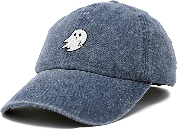 Ghost Embroidered Mens Womens Cotton Dad Hat Baseball Cap Adjustable