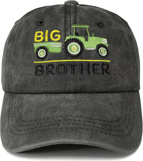 Embroidered Farm Tractor - Big Brother Baseball Hats for Girls Boys