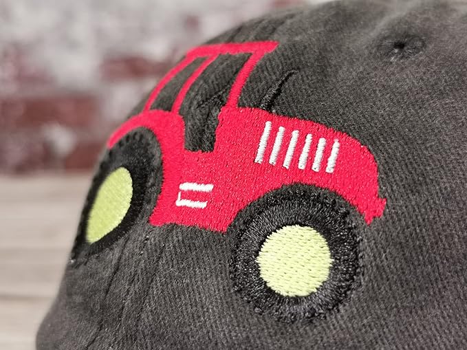 Embroidered Farm Tractor Hats for Boys Girls