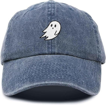 Ghost Embroidered Mens Womens Cotton Dad Hat Baseball Cap Adjustable