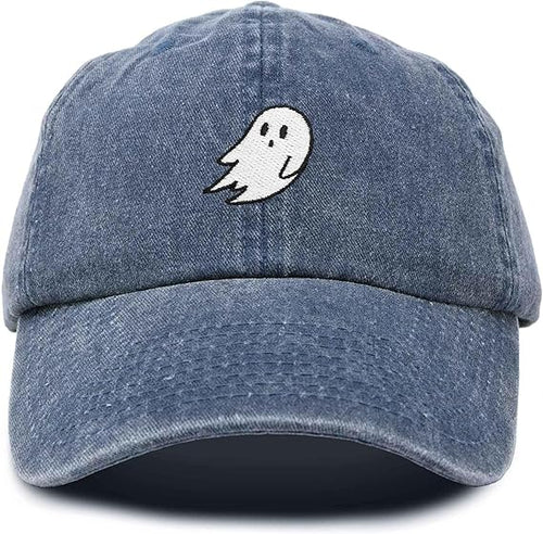 Ghost Embroidered Mens Womens Cotton Dad Hat Baseball Cap Adjustable