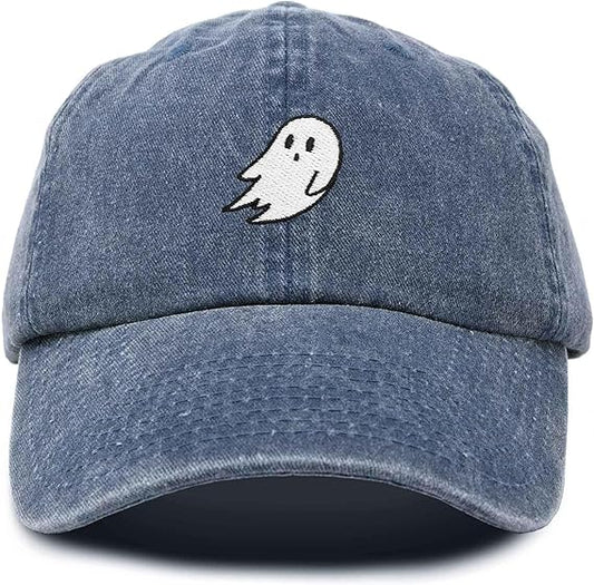 Ghost Embroidered Mens Womens Cotton Dad Hat Baseball Cap Adjustable