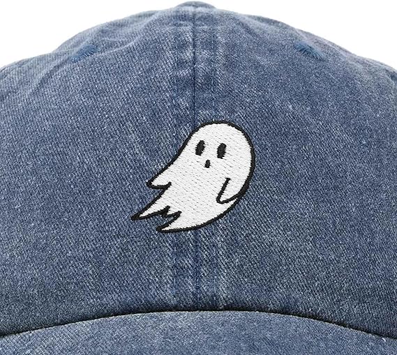 Ghost Embroidered Mens Womens Cotton Dad Hat Baseball Cap Adjustable