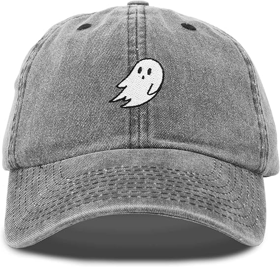 Ghost Embroidered Mens Womens Cotton Dad Hat Baseball Cap Adjustable