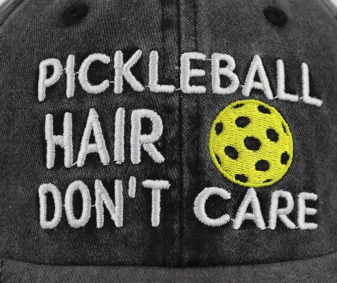 Pickleball Hair Don't Care Hats for Men Women, Funny Adjustable Embroidered Wash Cotton Gifts Baseball Caps 81kyEixLaRL._AC_SX679.jpg?v=1742187660