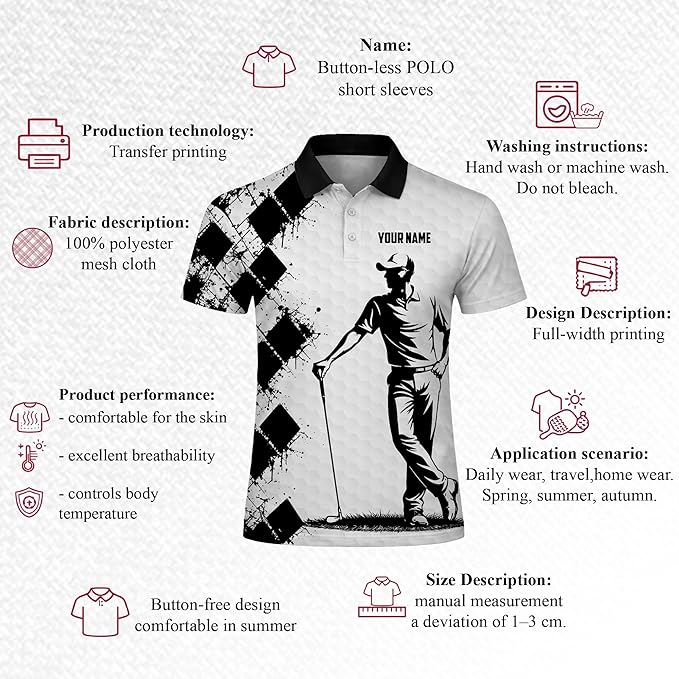 Pickit Custom Name Golf Polo Shirt Black White 81r6BcHf2NL._AC_SX679.jpg