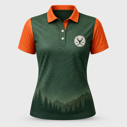 Weekend Forecast Hunting – Women’s AOP Polo - Polo shirt - All over printed 8324f00b-dbf8-4205-ba72-59905f78d804.png