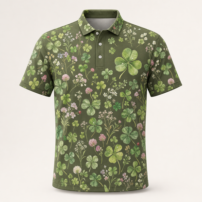 Clover Field Botanical Pattern Polo - Polo shirt - All over printed 8354c323-9be8-4a65-886d-c10de6652ef5.png