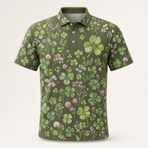 Clover Field Botanical Pattern Polo - Polo shirt - All over printed 8354c323-9be8-4a65-886d-c10de6652ef5.png