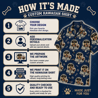 Custom Dog Dad Hawaiian Shirt – Upload Pet Photo - How to customize