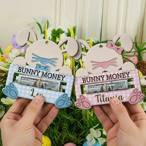 Bunny Money Holder - Personalized 2-Layered Wooden Ornament