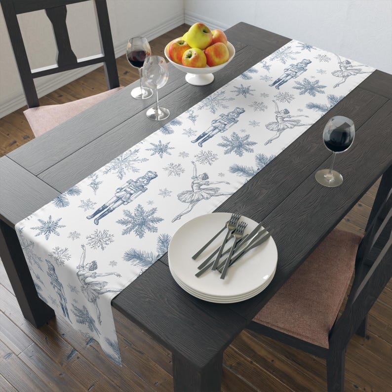 Blue Nutcracker Ballet Table Runner, Holiday Winter Decor, Christmas Gift 840be9d8-e815-4198-bf9d-f326bf54c102-31.jpg