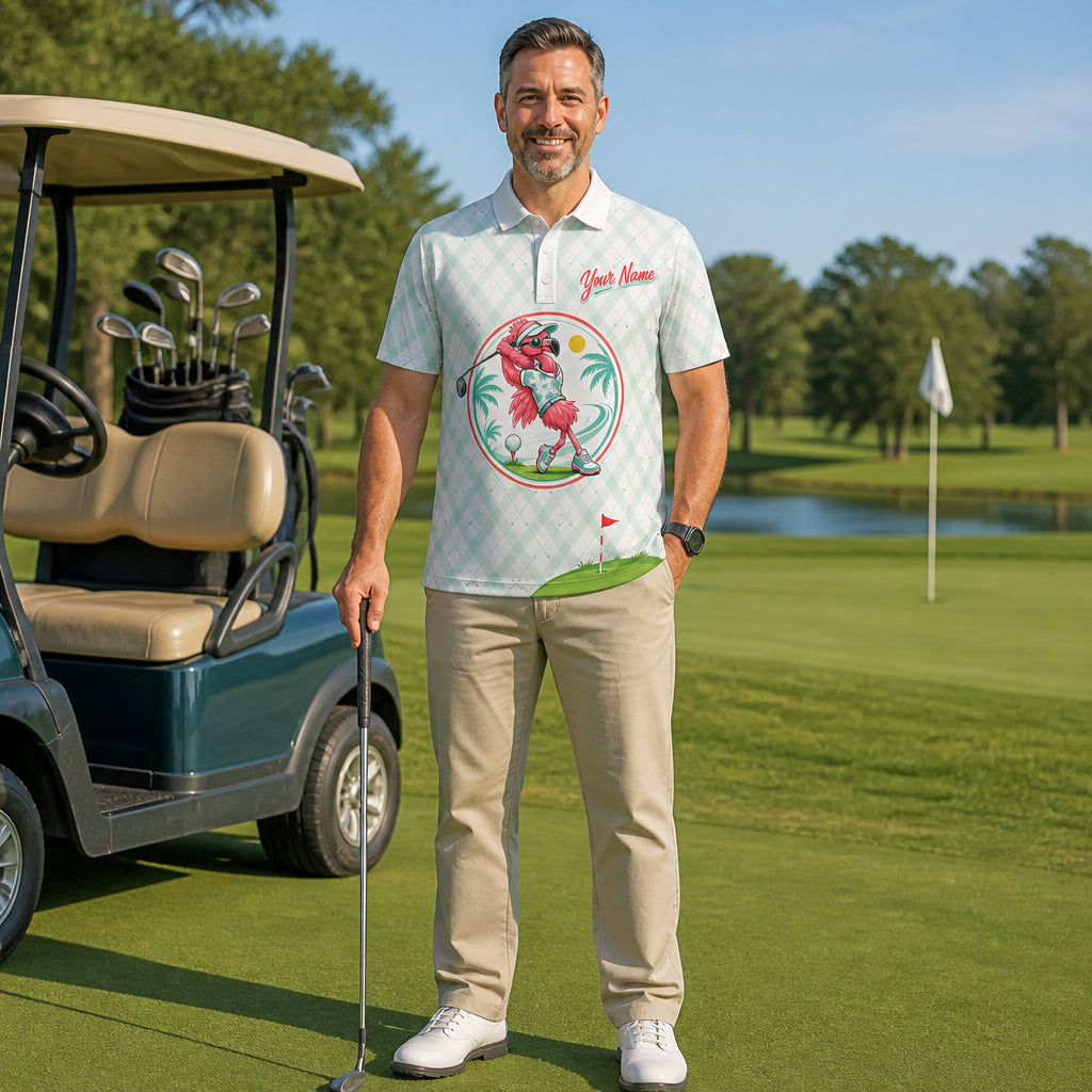 Personalized Flamingo Golfer AOP Polo - Personalized Polo shirt - All over printed 84ada935-8d1f-464c-a8f6-9d513cba010b.jpg