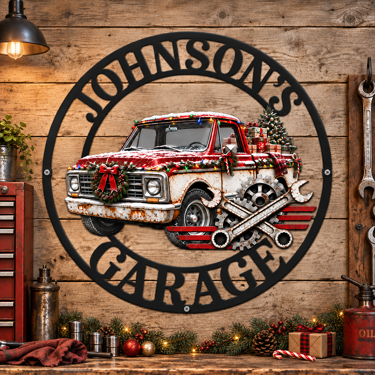 Custom Photo Garage Mechanic Shaped Metal Sign - Personalized Birthday Gifts For Husband, Son, Grandson, Brother, Grandpa, Dad, Yourself - Garage Mode On 860c57db-5d7a-4e87-9ad2-072e08081cdf-2-1-.png