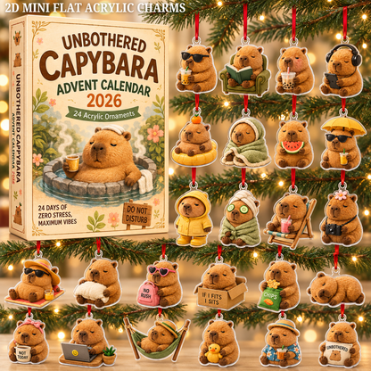 Unbothered Capybara Advent Calendar 2026 - 24-Day Festive Countdown, Acrylic Charms Blind Box - Gift For Capybara Lovers 8670a2d2-ac4f-4406-b824-d77ce58b6bf8-capybara-text.png