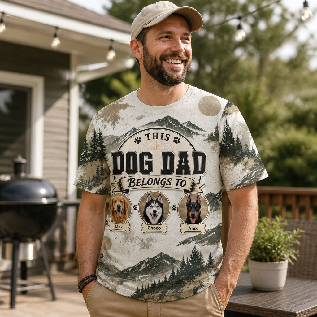 This Dog Dad Belongs To — Photo Pets Tee - Lifestyle 2