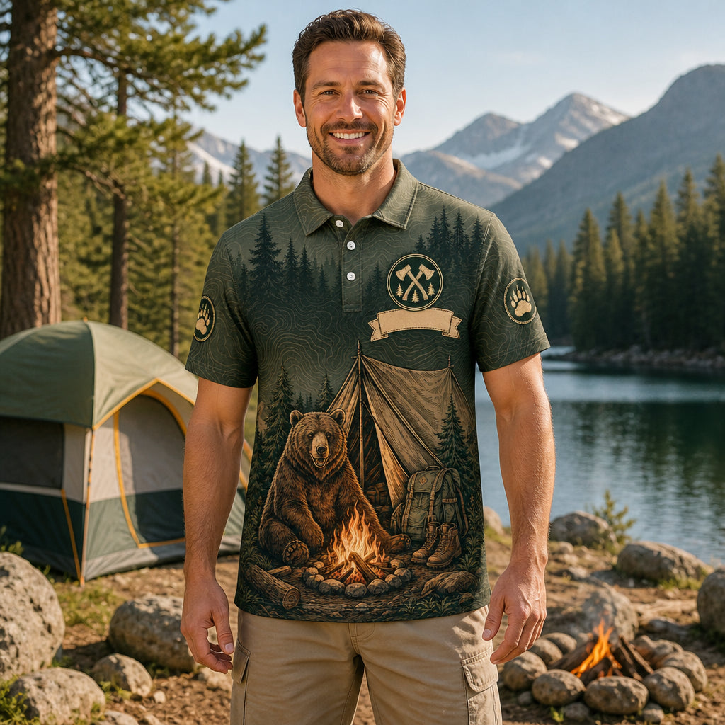 Personalized Camping Bear AOP Polo - Personalized Polo shirt - All over printed 86b3e8a7-474f-40da-8919-0330321f182d.jpg