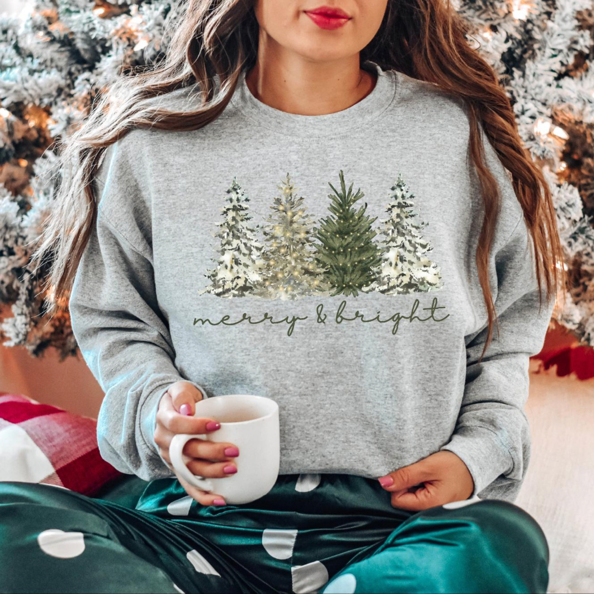 Merry& Bright Christmas Tree Sweatshirt, Womens Festive Holiday Sweater, Cute Family Xmas Gift 8788ec79-0fcb-48e8-b31b-331e44c5ae78-5.png