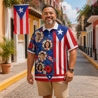 Custom Photo Puerto Rico Flag Hawaiian Shirt - Lifestyle 1