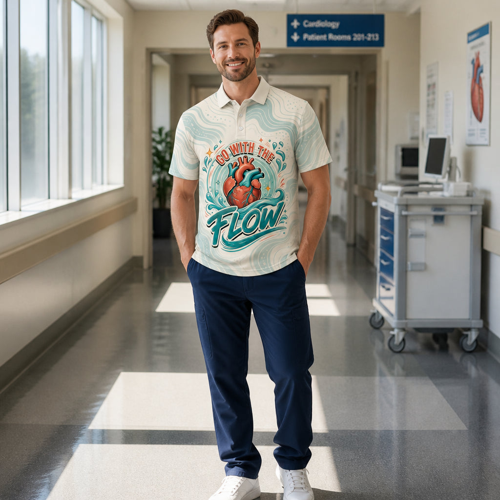 Go With The Flow Anatomical Heart Polo - Polo shirt - All over printed 8815725d-f93b-4787-839d-5daae08d48e2.jpg