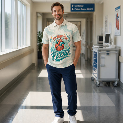 Go With The Flow Anatomical Heart Polo - Polo shirt - All over printed 8815725d-f93b-4787-839d-5daae08d48e2.jpg