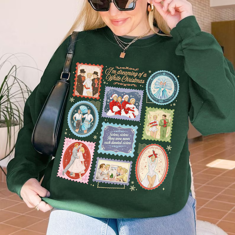 White Christmas Movie Stamps Sweatshirt, Haynes Sisters Sweater, Wallace and Davis Crewneck, Christmas White Movie 1954 Inspired Shirt, Unique For Hers 89805bab-b5f5-44d4-858c-87f3c9fcde6e-r7.png