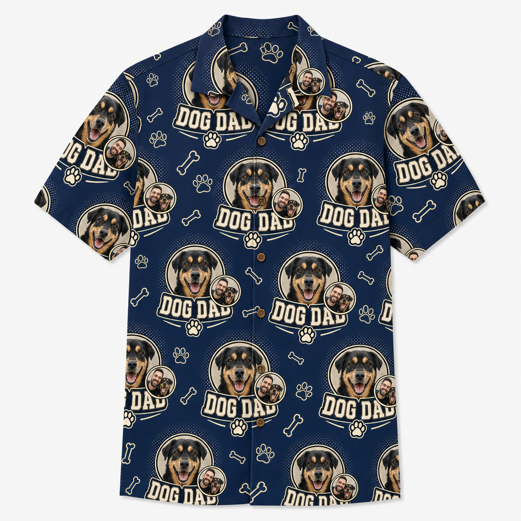 Custom Dog Dad Hawaiian Shirt – Upload Pet Photo - Hero
