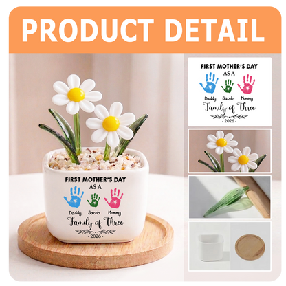 First Mother's Day Personalized Glass Everlasting Flower