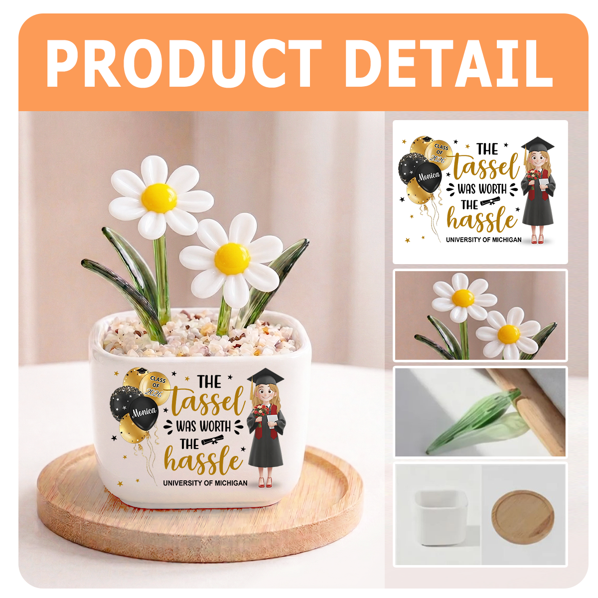 Graduation 2026 - Personalized Glass Everlasting Flowers