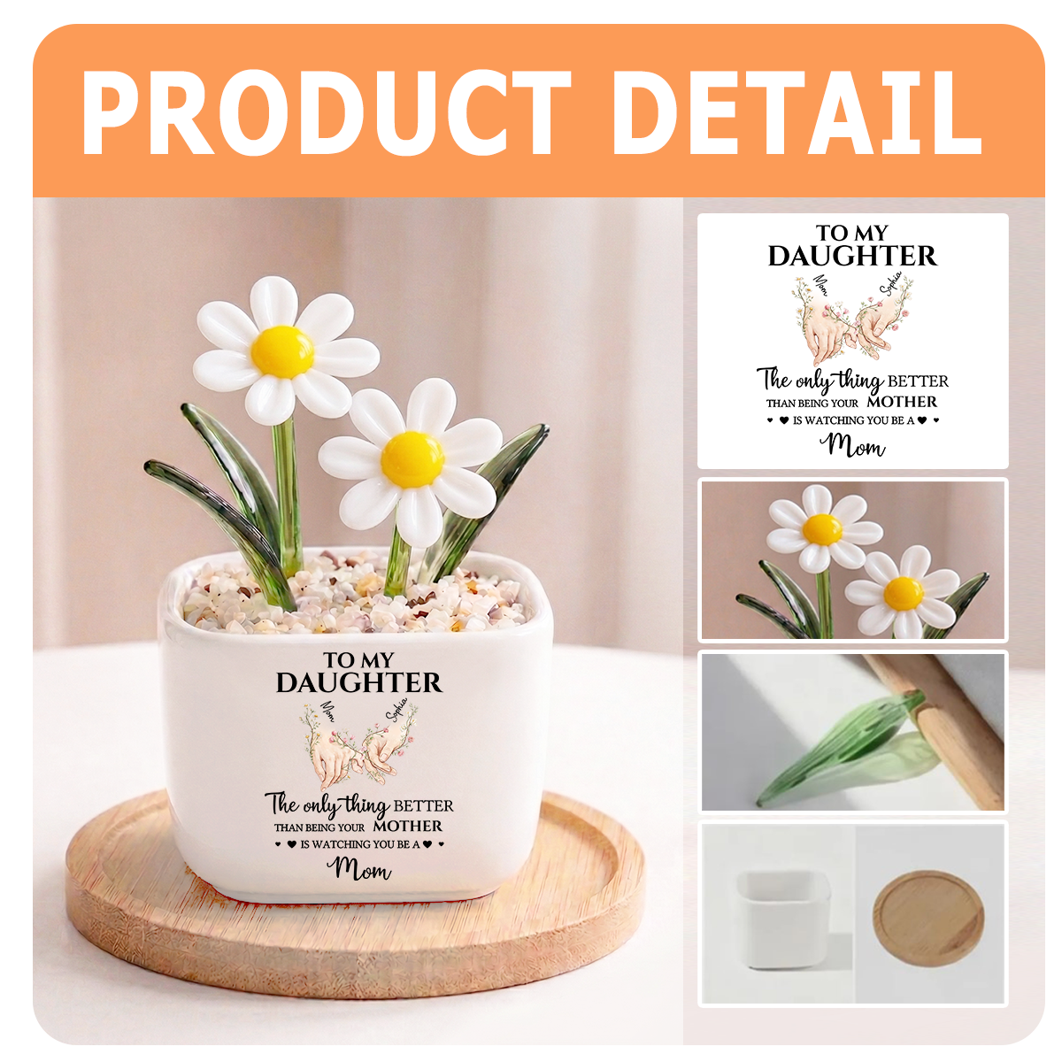 Holding Hands - Personalized Glass Everlasting Flowers