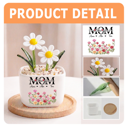 Mom We Love You - Personalized Glass Everlasting Flowers