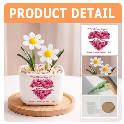 We Love You - Personalized Glass Everlasting Flowers