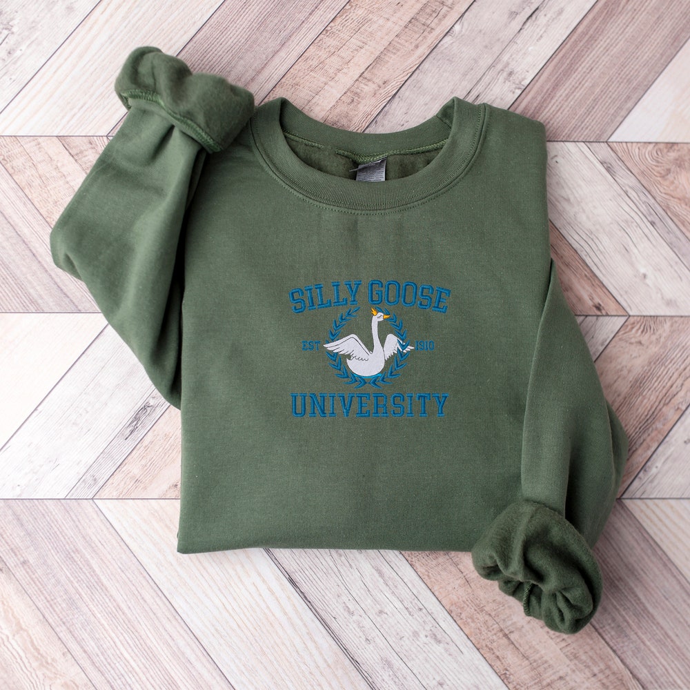Embroidered Silly Goose University Shirt, Goose Crewneck Sweatshirt, Funny Sweatshirt, Funny Embroidered Tees, Group Gang Goose Shirt 8_895d602d-9815-49f1-a302-c63152ed5dca.jpg