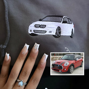 Custom Embroidered Car Sweatshirt, Personalized Car Gifts for Him