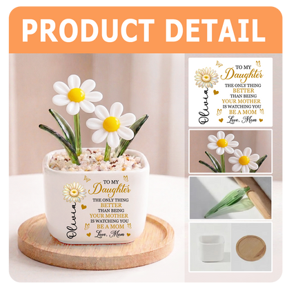 Being Your Mother Personalized Glass Everlasting Flowers