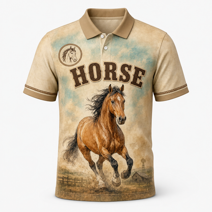 Rustic Ranch Horse AOP Polo - Polo shirt - All over printed 8a61246c-5cf0-4bef-b15f-9c2db58b8174.png
