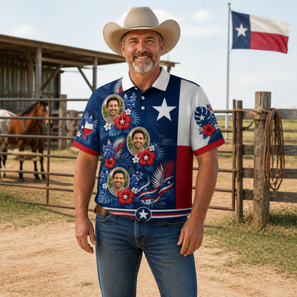 Custom Photo Texas Flag Hawaiian Shirt - Lifestyle 1