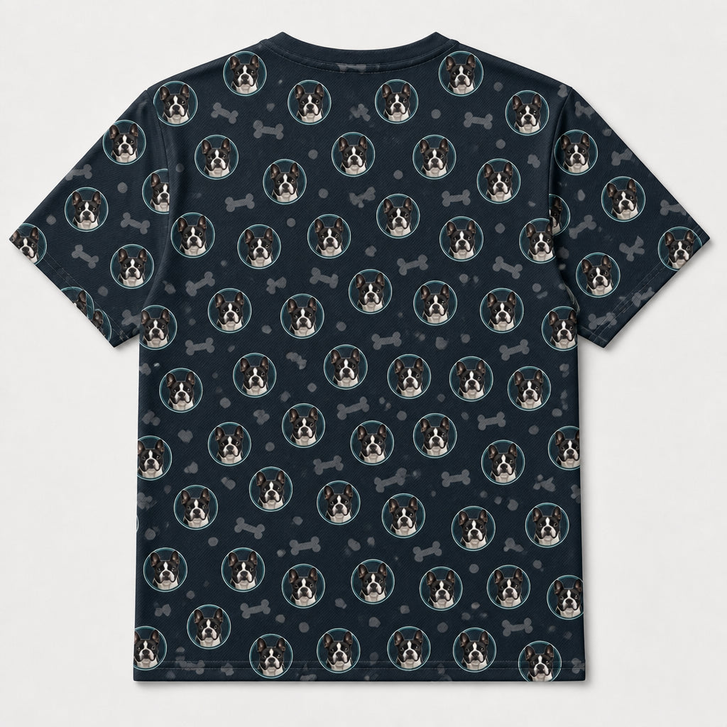 Custom Pet Photo Pattern AOP T‑Shirt - Back view