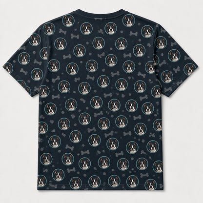 Custom Pet Photo Pattern AOP T‑Shirt - Back view