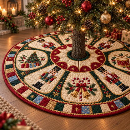 Vintage Nutcracker Quilted Christmas Tree Skirt, Round Holiday Mat 8b370725-8668-4cee-859c-c7dc4e55c1a3-4.jpg