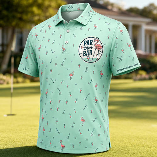 Par Then Bar Flamingo Golf Friends AOP Polo - Polo shirt - All over printed 8b5bbe85-e55a-417b-9a92-317e579354d6.png