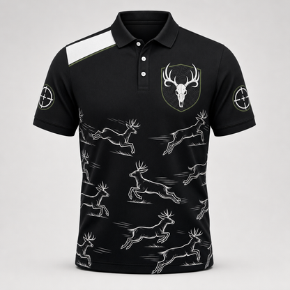 Patriotic Buck Skull Hunter AOP Polo - Polo shirt - All over printed 8b708fb4-92ce-493c-b678-886d71f40a55.png