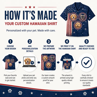 Stars & Paws Custom Pet Photo Hawaiian Shirt - How to customize