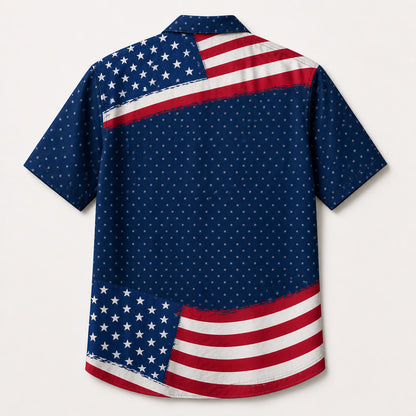 Patriotic Paws Photo Hawaiian Shirt - Back view