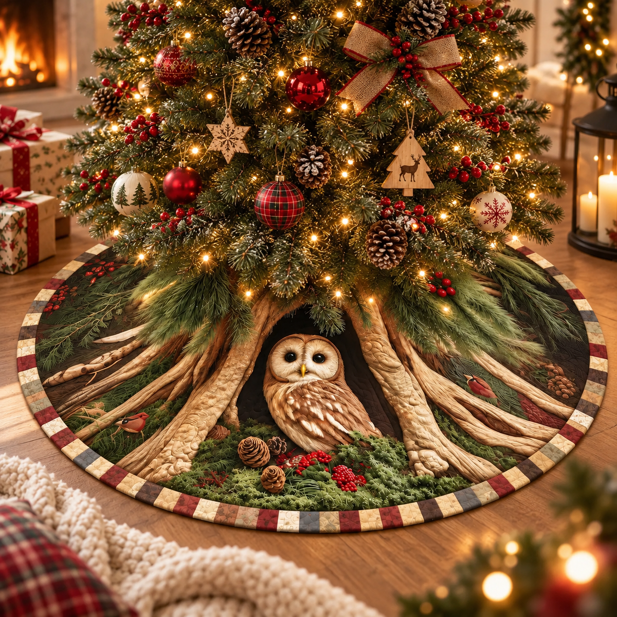 Owl Christmas Tree Skirt, Woodland Forest Tree Skirt, Rustic Christmas Decor, Owl Lover Gift, Nature Inspired Holiday Tree Decor, Gift For Family 8bf4fc8a-e9cd-4c16-9fdf-d18decc7ad72-r3.png