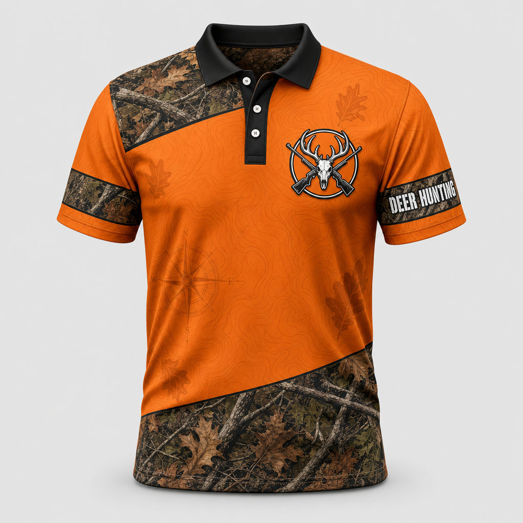 Blaze-Orange Deer Hunting AOP Polo — Personalized Sleeve - Personalized Polo shirt - All over printed 8c6d62e8-bc47-4209-8ce7-958d5d871d77.png
