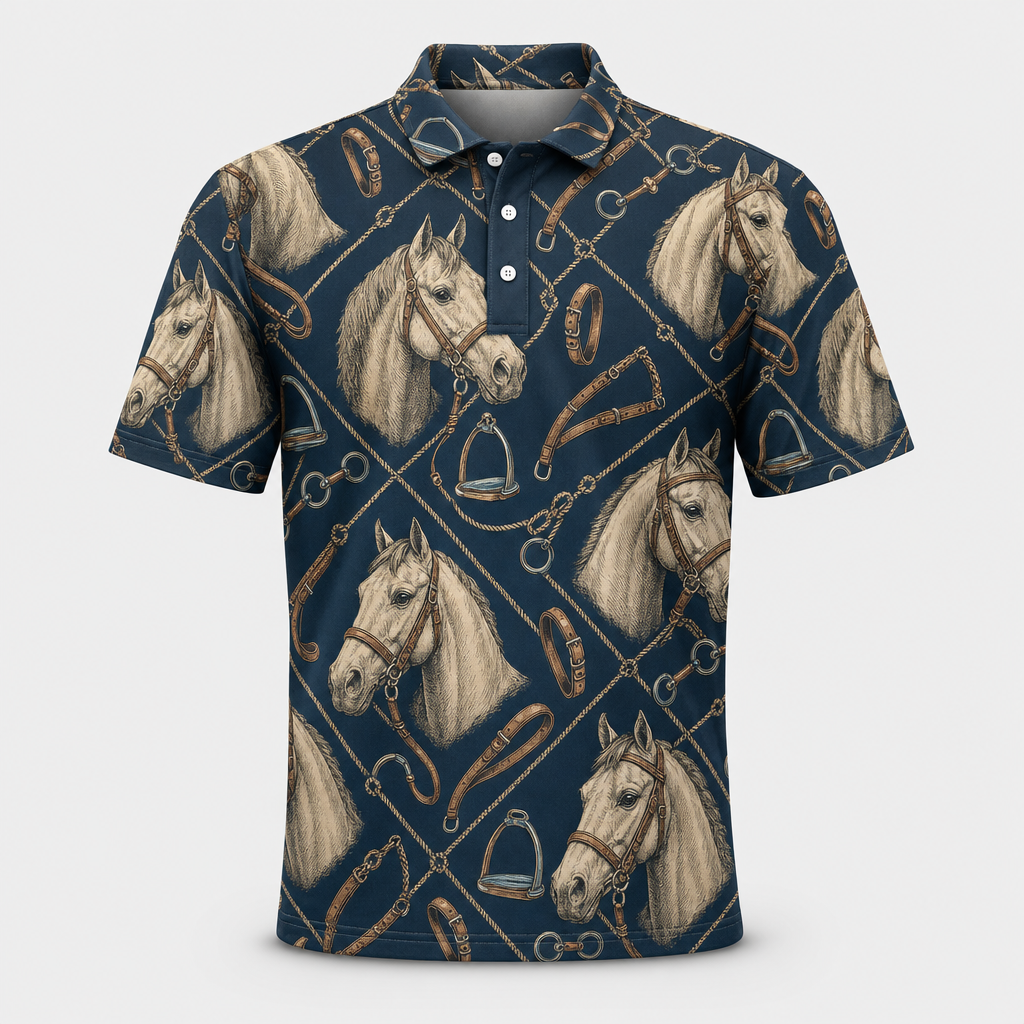 Equestrian Tack Sketch AOP Polo - Polo shirt - All over printed 8cab9f49-a7b0-49f2-8885-f491462097c3.png