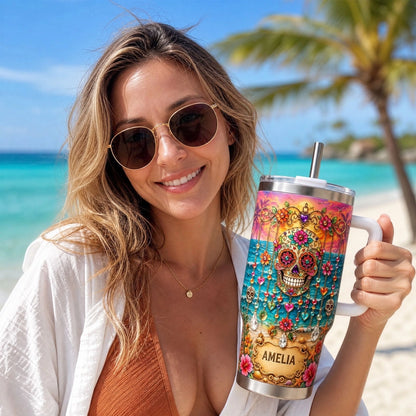 Sugar Skull Tumbler, Day of the Dead, Floral Skull 40oz Tumbler 8cddac18-78ce-4d66-b68e-d95e4963a0ed-6a68751cc0413_large.webp